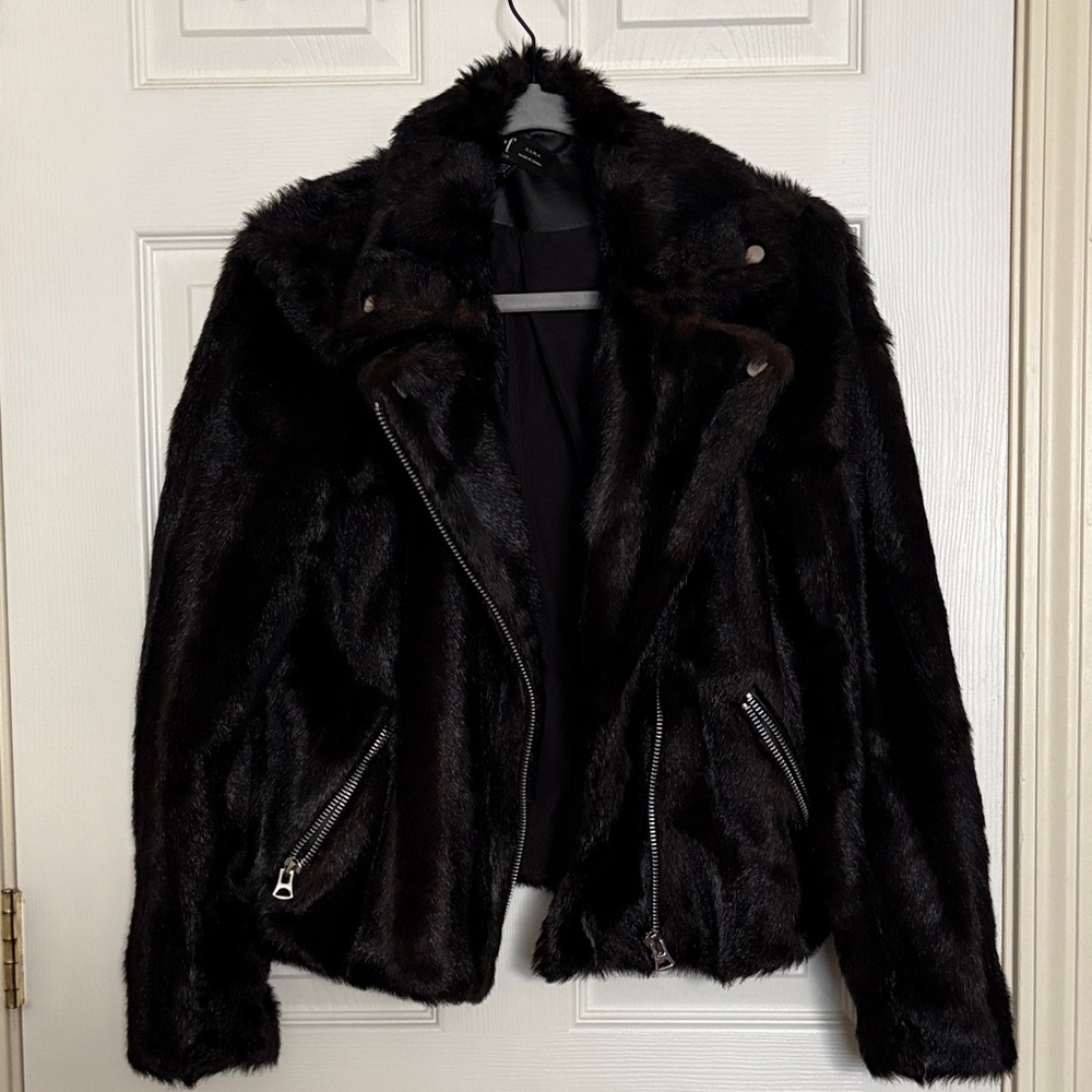 Faux Fur Moto Jacket